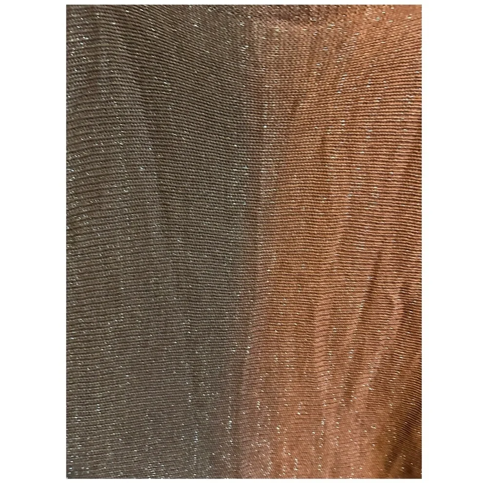 GIGI MODA $141 Argento Dual Toned Sweater Rust Brown Metallic Thread Italy Made - Picture 2 of 16
